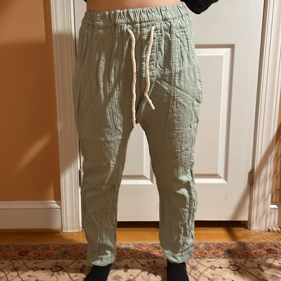 Bassike Herringbone Utility Pants In Sage Green - Picture 11 of 13